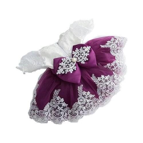 2018 Flower Girl Dresses For Weddings Ball Gown Bow Appliques Lace Bow First Communion Dresses For Girls Wedding Dresses