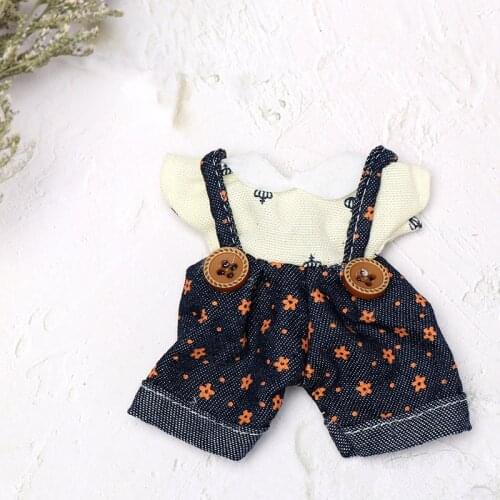 Doll Clothes for 16cm 1/12 BJD Doll Fashion Overalls Printing Dress Girls Dress Up DIY Toy Gift Dolls Accessories