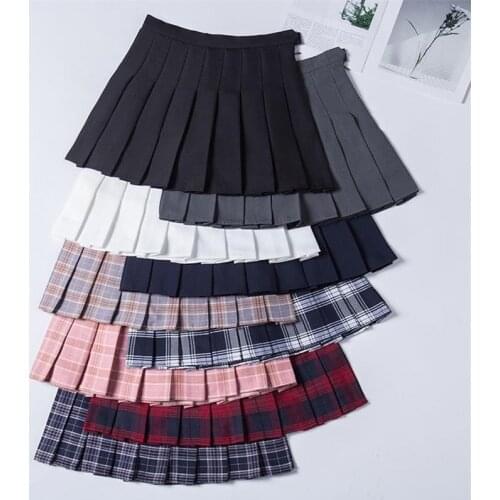 Womens High Waist Fashion Pleated Skirt Female 2021 Spring And Autumn Summer Casual Kawaii School Uniform Sexy A Word Skirt