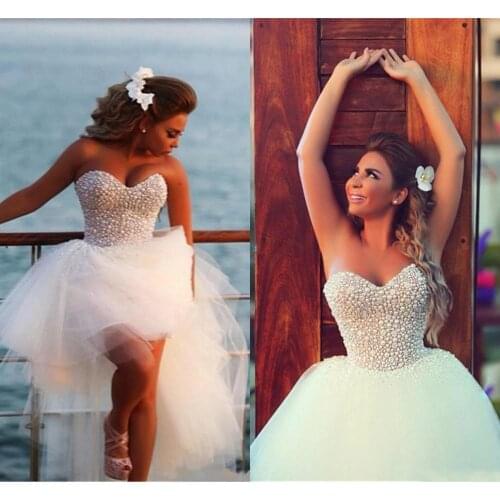 Hot Strapless Bling Bling Beading Bodice High Low Prom Dresses Beach Evening Party Gowns Sexy vestidos longos Custom Made