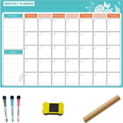 Magnetic Whiteboard Calendar Weekly Monthly Magnet Calendar Planner Drawing Refrigerator Stickers Ofiice Home Use Memo