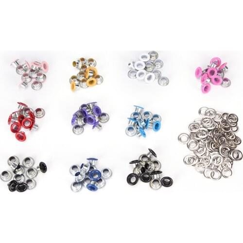 Hot New 100pcs 4mm Metal eyelets For Scrapbooking DIY embelishment garment clothes eyelets Scrapbook Eyelet Random Mixed Color