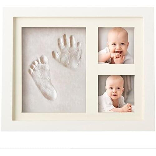 Cute Baby Photo frame DIY handprint Imprint Air Drying Soft Clay Footprint Kids Casting Parent-child hand inkpad fingerprint