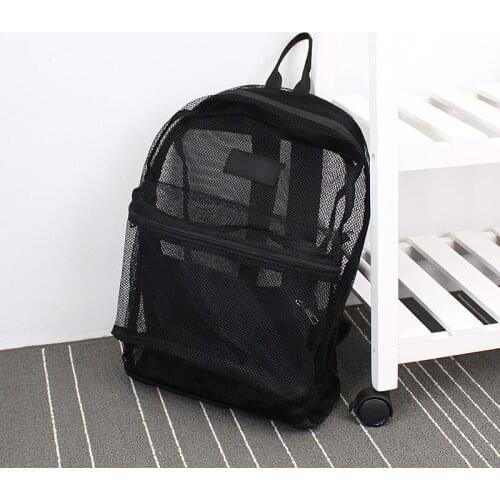 Fashion Women Transparent Backpack Mesh Backpack For Boys And Girls Light Weight Rucksack Travel Shoulder Bag