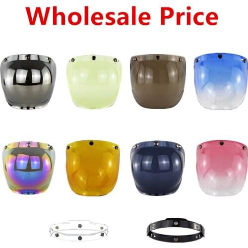 5 Pieces Motorcycle Helmet Bubble Visor for Open Face Helmet 3/4 Capacete Lens Retro Cascos Visor Windshield Helmet Accessorie