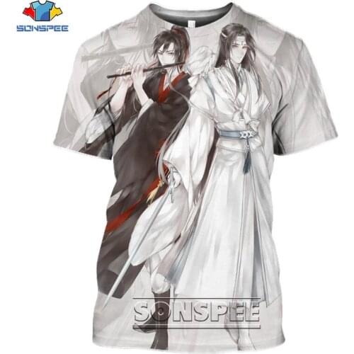 SONSPEE Mo Dao Zu Shi Men Woman shirt Interesting T-shirts 3D print Anime Harajuku Chinese style tee O-neck Short sleeve street