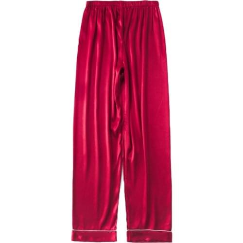 Mens Silk Satin Pajamas Pyjamas Pants Lounge Pants Sleep Bottoms Size L-3XL Plus 3 Colors