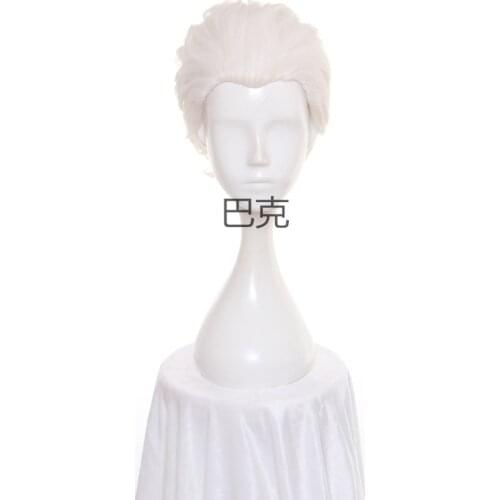 Game Fate Stay Night Emiya Cosplay Wigs White Heat Resistant Short Synthetic Hair Perucas + Wig Cap