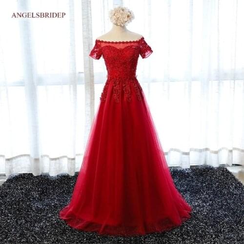 Elegant Short Sleeves Long Evening Party Dresses Applique Beaded Womens Vestidos De Formatura Prom Dresses Hot