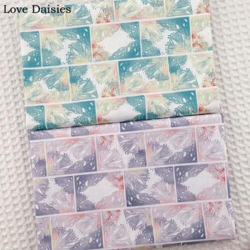 100% Cotton GREEN PURPLE Check Leaves Twill Fabric DIY for Kids Bedding Sheet Cushion Apparel Dress Blouse Home Decor Cover