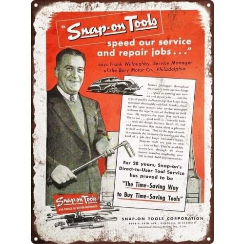 Snap-On Tools Retro tin sign nostalgic ornament metal poster garage art deco bar cafe shop