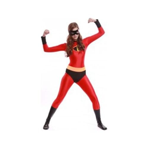 The Incredibles Mrs Incredible Spandex Superhero Costume Zentai Bodysuit Halloween Costumes for Woman Hot Sale