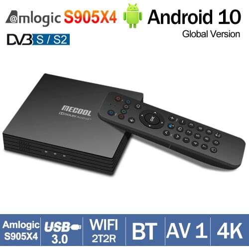 MECOOL KT1 S2 Android 10 TV Box S905X4-B Quad Core High Performance Media Player DVB S/S2 USB 3.0 BT 2G 16G AV1 Android TV Box