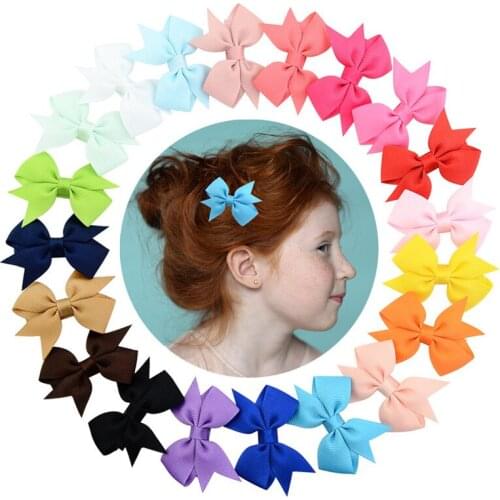 Solid Color Small Hair Clips Hair Bows for Girls Handmade Grosgrain Ribbon Bow Hairgrips Barrettes for Kids Hair Accessories