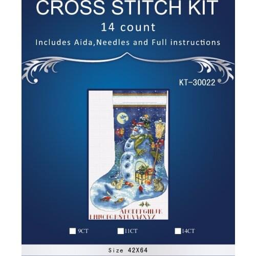 Top Quality Beautiful Lovely Counted Cross Stitch Kit Similar Dim cross stitch Similar DMC similar dim christmas sock 3002