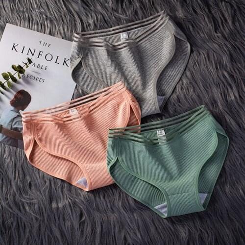 Women 's Underwear Triangle Panties Sexy Bow Breathable Thread Pure Cotton Comfortable Antibacterial The First Choice For Life
