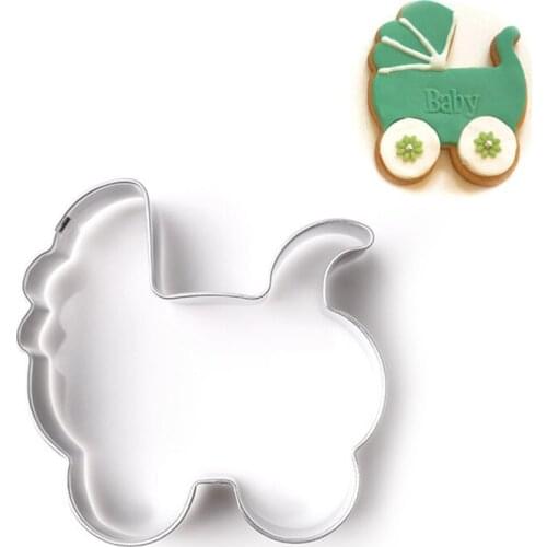 1Pc 3D Baby Car Cookie Cutter Cake Molds Stainless Steel Pastry Biscuit Baking Mold Fondant Cake Decorating Tools