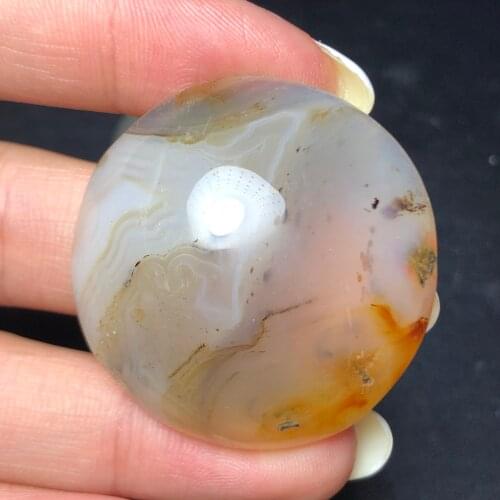 1 pcs Natural agate crystal disc shape massage quartz crystal and mineral reiki healing