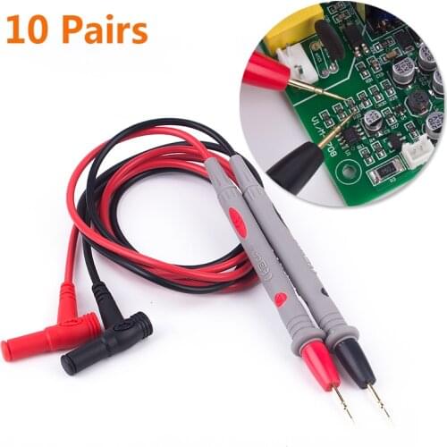10 Pair Universal Silicone Probes for Multimeter Needle Tip Meter Multi Meter Tester Lead Probe Wire Pen Cable 1000V 20A