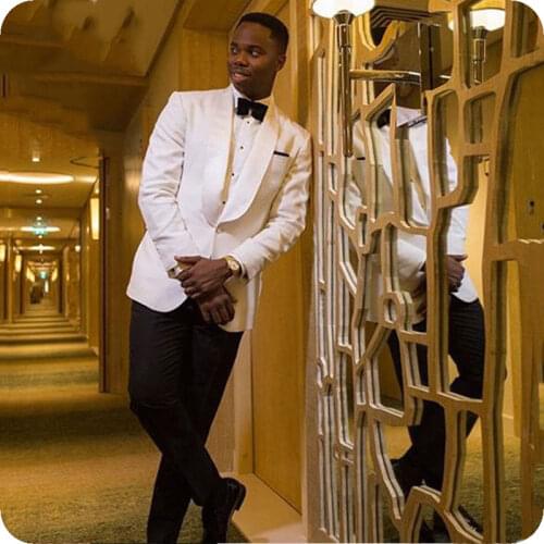 2020 Wedding Suits for Men Groom Wear Terno Tuxedos Slim Fit two Pieces (Jacket+Pants) Groomsman Prom Suits Costume Homme Blazer