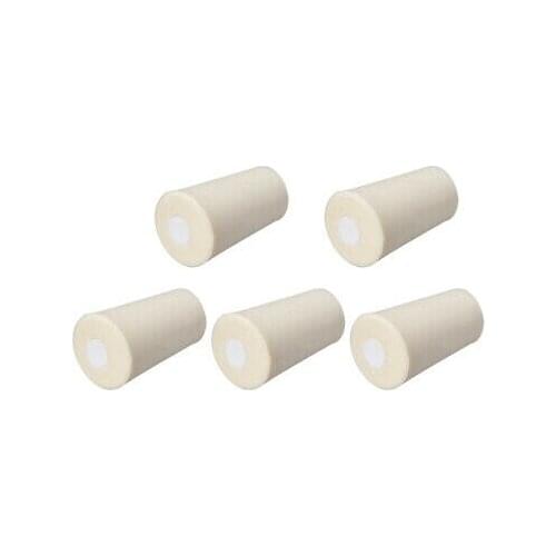 21-28mm Beige Drilled Silicone Stopper Plugs for Flask Test Tube Stopper 5 Piece
