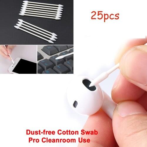 25PCs Cotton Disposable Swab For AirPods Stick Cleaning Tool For Apple Airpods Pro Case Earphone Phone Charge Port Apple Airpods