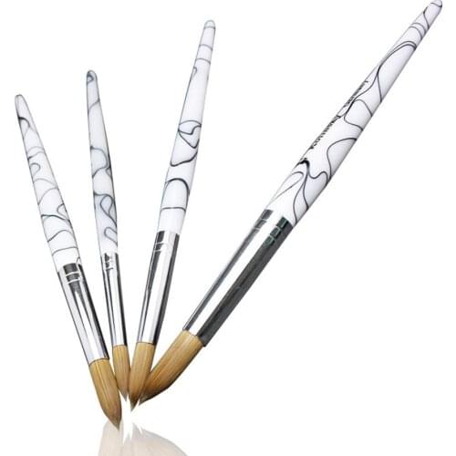 Kolinsky Brush Gradient Color Handle Alloy Aluminum Nail Art Brushes UV Polish Carving Pen Brush Gel Liquid Powder Drawing Set
