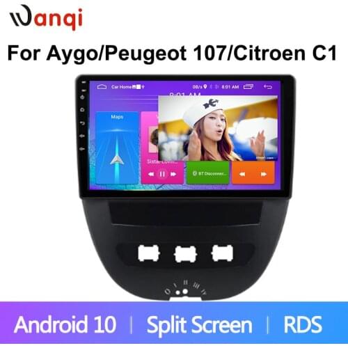 Android Car Radio Audio Panel Stereo Frame Mount Fascia For Peugeot 107 For Toyota Aygo 2005-2014 For Citroen C1 GPS Audio