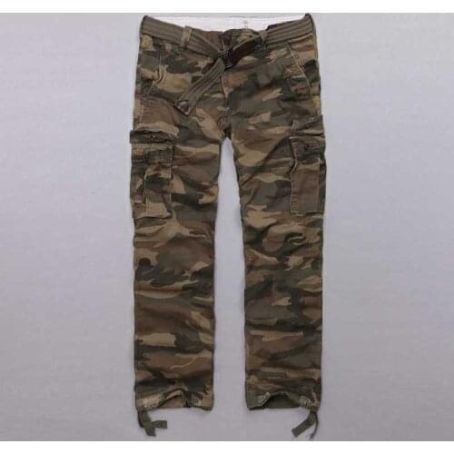 2021 Cotton Cargo Pants Men Casual Military Army Style Camo Pants Straight Loose Baggy Tactical Trousers Joggers Pants Clothes