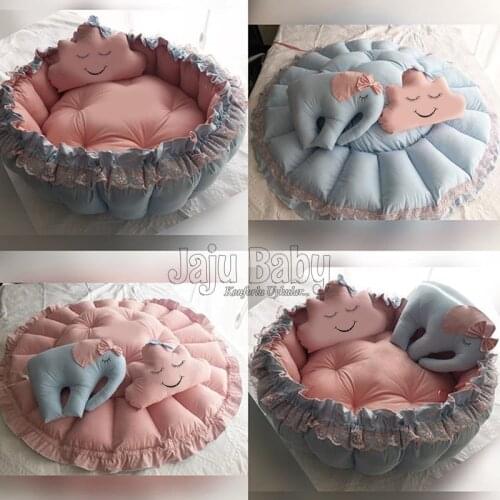 Jaju Baby Powder and Blue Play Mat Baby nest Play Mat Baby Nest, bedside, baby chaise lounge, portable baby bed, portable bed