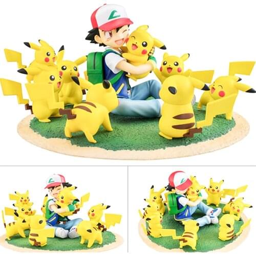 Takara Tomy Action Toy Figures Pokemon Dolls Pocket Monster Pikachu Kids Gifts Model Toys Ash Ketchum Doll 8cm