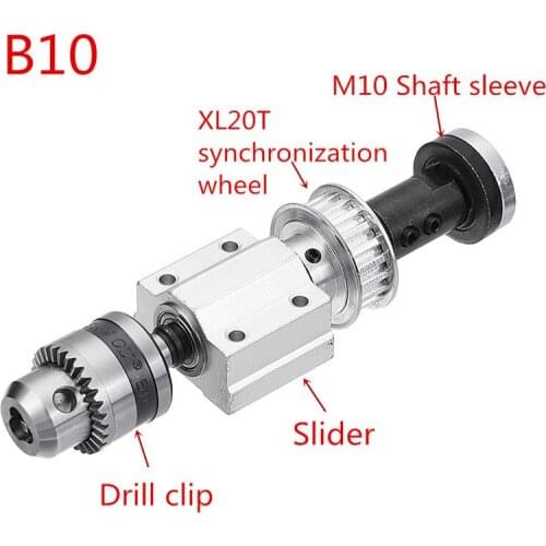 Electric Drill No Power DIY Woodworking Cutting Grinding Spindle Trimming Belt B10/JTO Drill Chuck Set Small Lathe Accessories