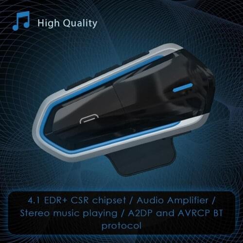 Motorcycle Helmet Intercom Headset 4.1+EDR CSR8635 Interphone 50 Meter 450mAh BT Helmet Headset