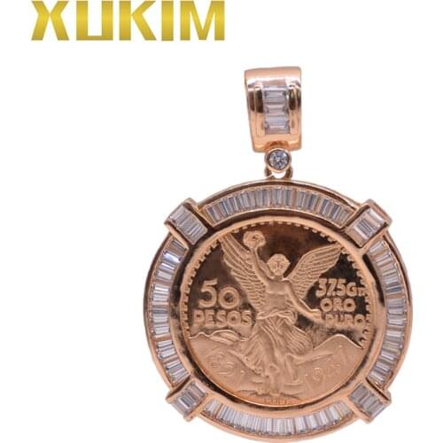 KCP02 Xukim Jewelry Mexican 50 Pesos Coin Bezel Pendant Custom Coin Pendant