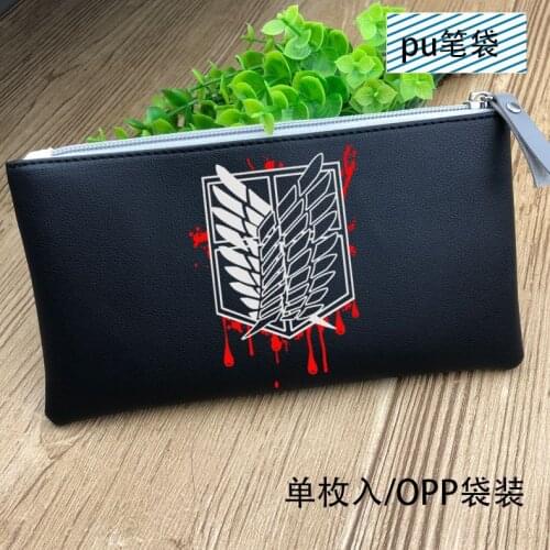 Anime Attack on Titan Scouting Corps Wings of Liberty PU Leather Wallet Zip Coin Purse for Men Women