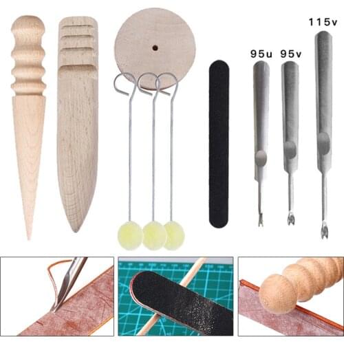 10Pcs Leathercraft Stitching Groover Skiving Edger Beveler Leather Working Trimming Tool Smooth The Sides Of The Leather