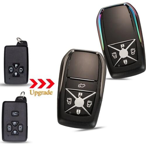 Kutery 5pcs 4/5 Buttons Modified Replacement Remote Smart Key Shell Case Fob For Toyota Previa Alphard Prius With Insert Blade
