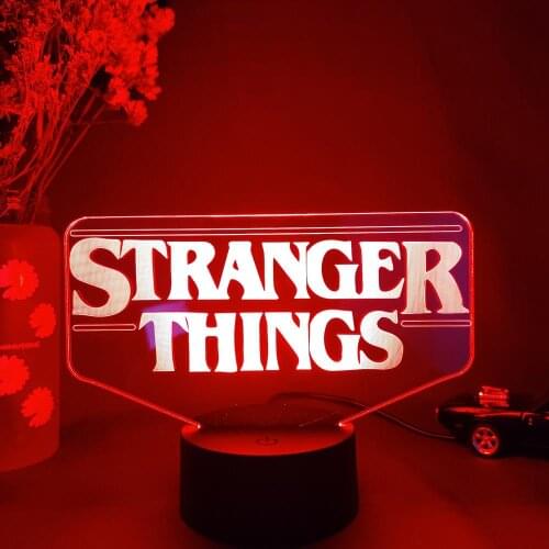 Hot TV Series Show Stranger Things 3D Letter Upward Lighting Night Light Cool Gift Bedroom Bedside Table Lamp LED Sensor Lights