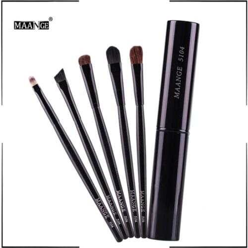 MAANGE 5pcs Eye Shadow Makeup Brushes Set Natural Soft Hair Eyeliner Eyelashes Blending Smudge Shader Beauty Cosmetics Brush Kit