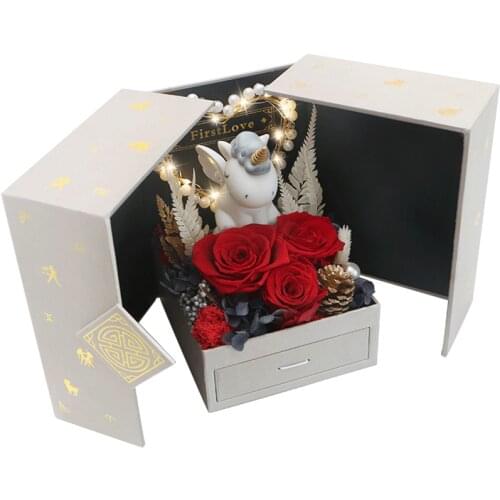Mothers Presents Eternal Exclusive Glass Dome Beauty Beast Rose Romantic Valentines Day Gifts Dried flowers