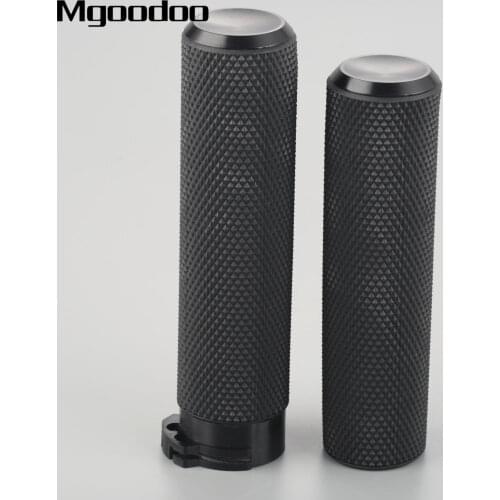Mgoodoo 1"25mm Black CNC Motorcycle Hand Grips Racing Handlebar Grips Aluminum For VRSC XL XR Dyna Softail and Touring Models