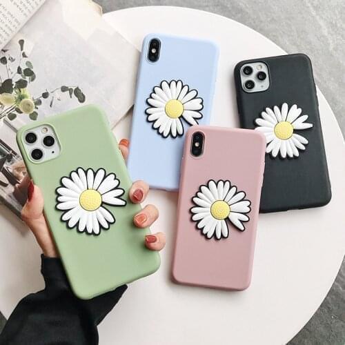 Cute Daisy Flower Bracket Case for Google Pixel 5A 5 XL 5G 4A 4 XL 3A 3 Lite 2 XL Pixel XL Holder TPU Back Cover