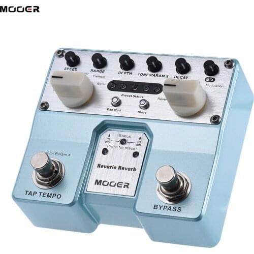 MOOER Reverie Reverb Guitar Effect Pedal 5 Reverberation Modes 5 Enhancing Effects with Two Footswitch Guitar Pedal guitar parts