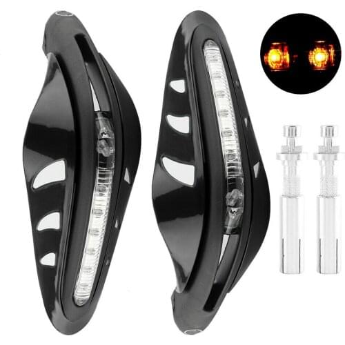 Motorcycle LED Hand Guard Handlebar Protector Guard Yellow Warning LED Light Motorbike Accessories