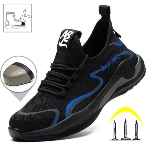 Mens Work Safety Shoes Steel Toe Cap Lightweight Breathable Construction Shoes for Men Hike Sneakers Security Work Boots Fashion