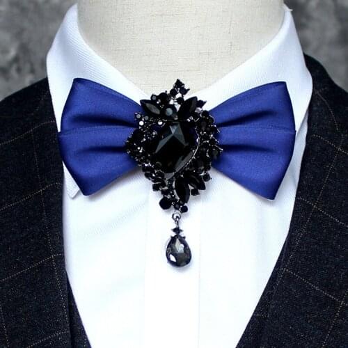 Free shipping nEW fashion casual High grade diamond mens male shirt collar England Europe and America bow tie groom Groomsmen