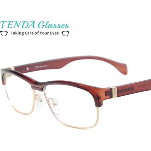 Men Vintage TR90 Medium Eyeglasses Frame Woman Rectangle Full Rim Lightweight Glasses For Reading Prescription Lenses