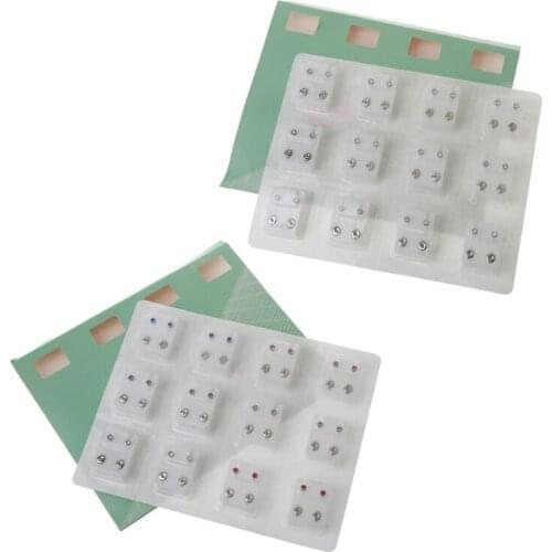 12 Pairs Ear Piercing Earrings Stainless Steel Mini 3mm Clear CZ Studs Hypoallergenic Stud Piercing Earrings Set Jewelry