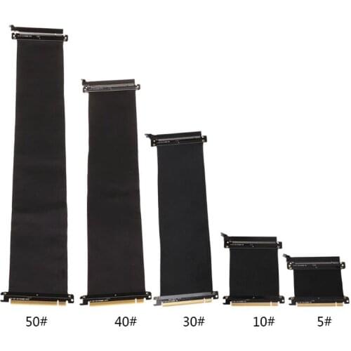 PCI Express 16x Flexible Cable Riser Card Extension Port Adapter Graphics Video Card Extend Cord for 1U 2U Chassis 5size