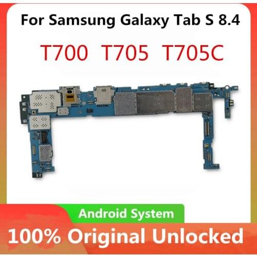 Original Unlocked Motherboard For Samsung Galaxy Tab S 8.4 SM-T700 T705 T705C Logic Board With Full Chips Mainboard With Android